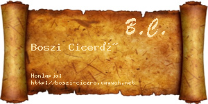 Boszi Ciceró névjegykártya